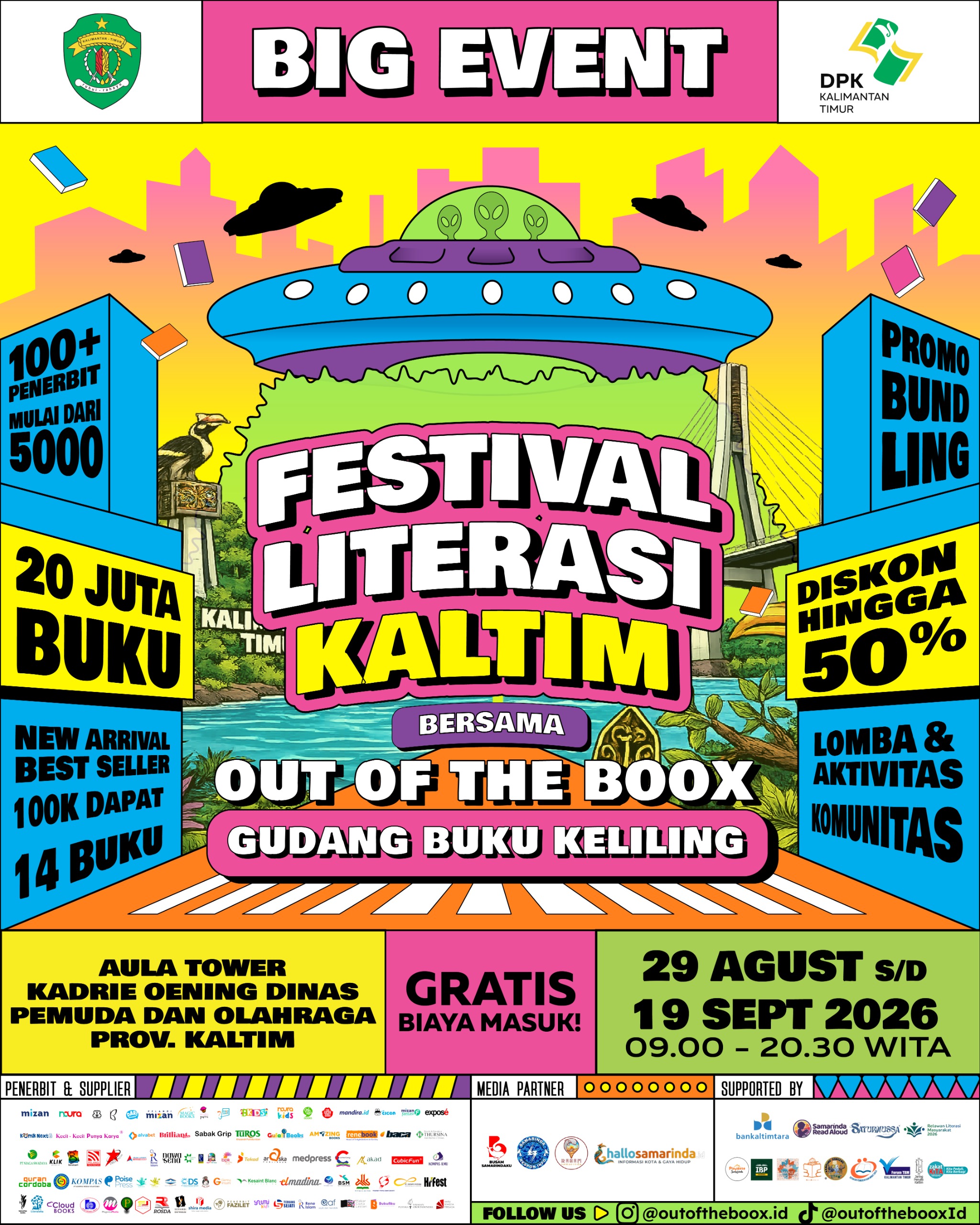 Festival Literasi Kaltim Out of the Boox Resmi Dibuka, Hadirkan Bazar Buku Murah dan Ragam Kegiatan Literasi