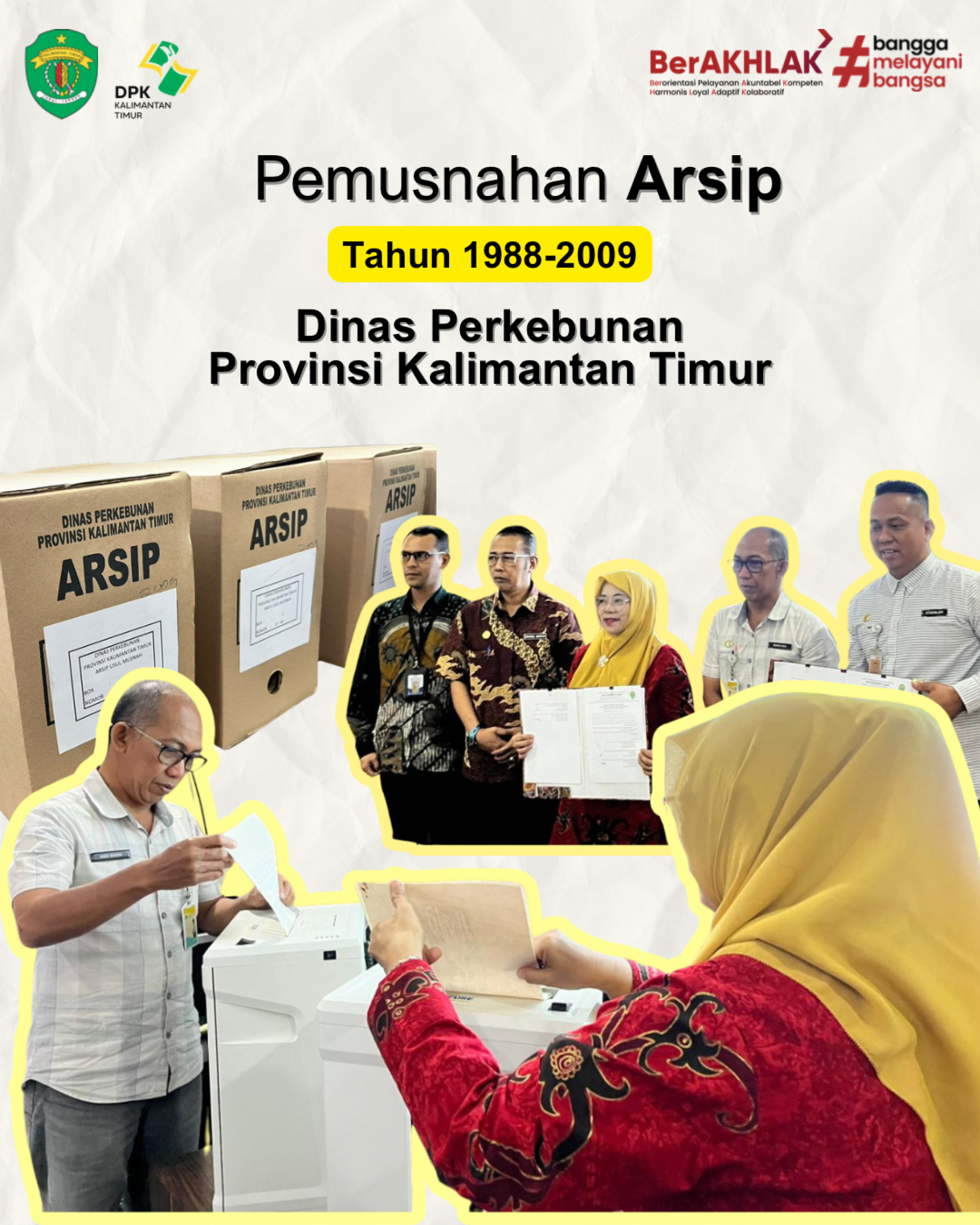 Dinas Perkebunan Kaltim Musnahkan 5.134 Berkas Arsip Tahun 1988-2009