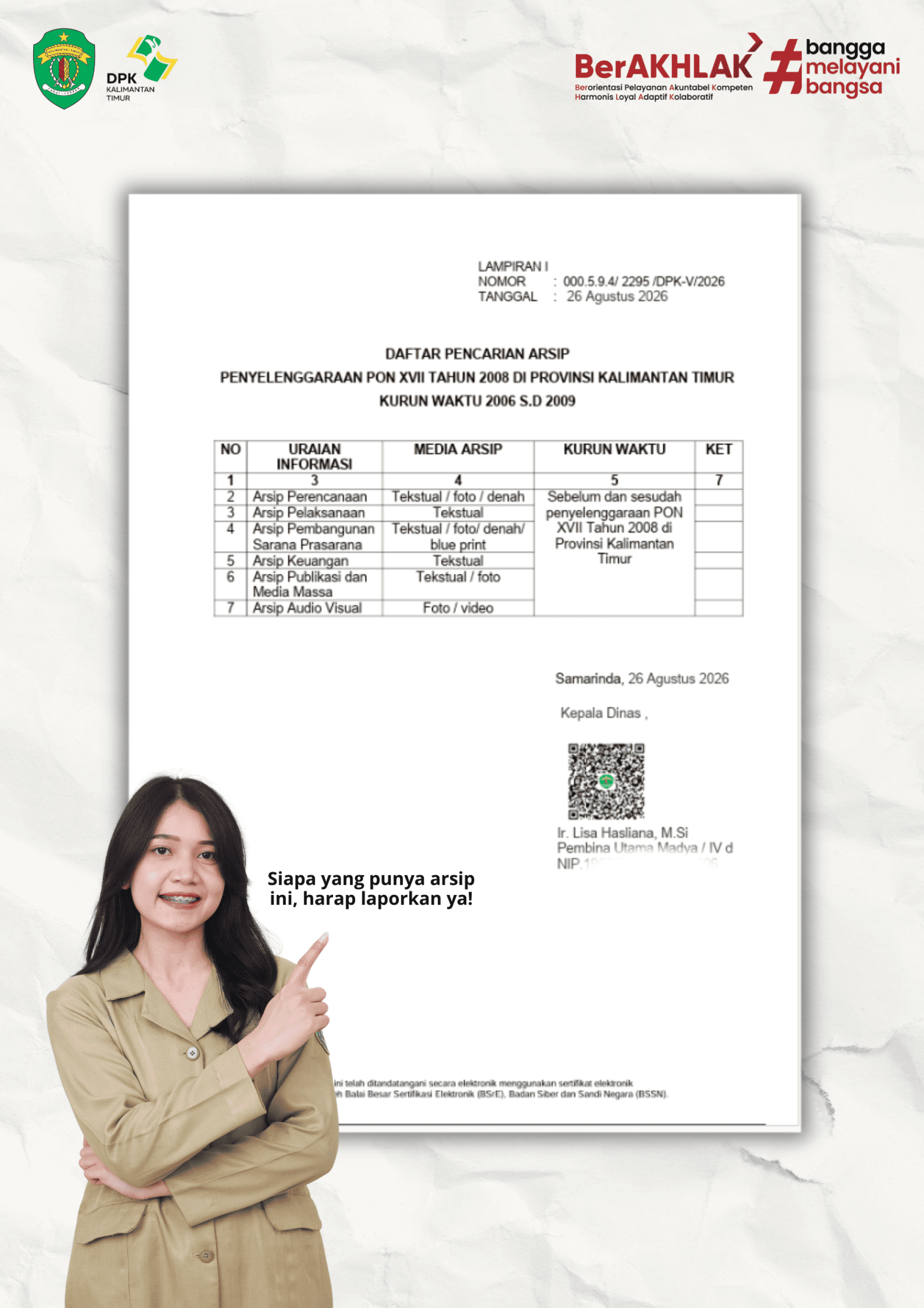 DICARI ARSIP HILANG!