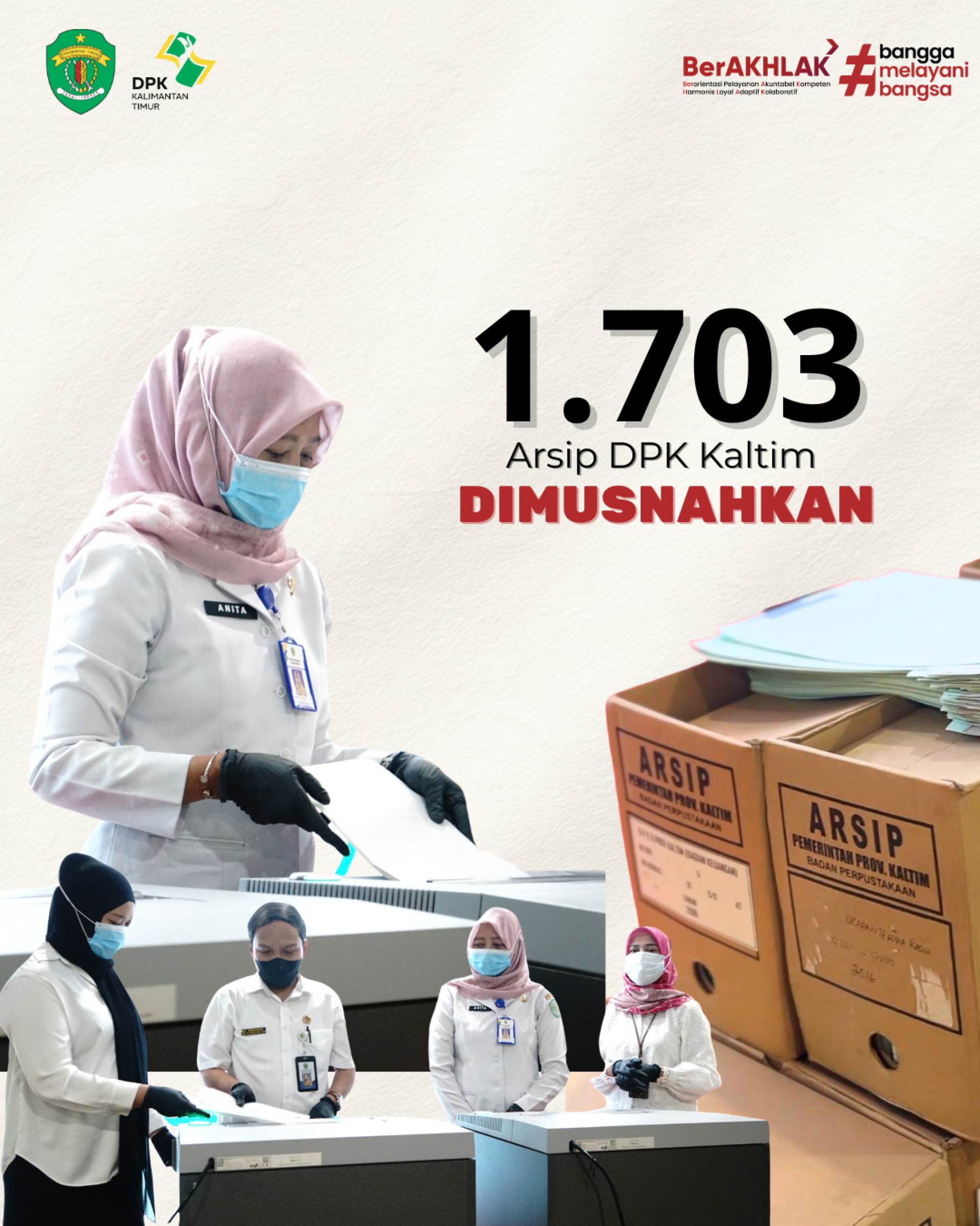 1.703 Arsip DPK Kaltim Dimusnahkan